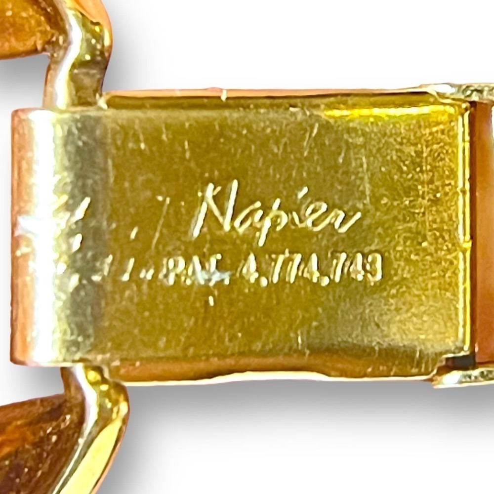 Vintage Napier Cuban Link Necklace Women’s Gold Tone Choker Signed - Picture 7 of 9